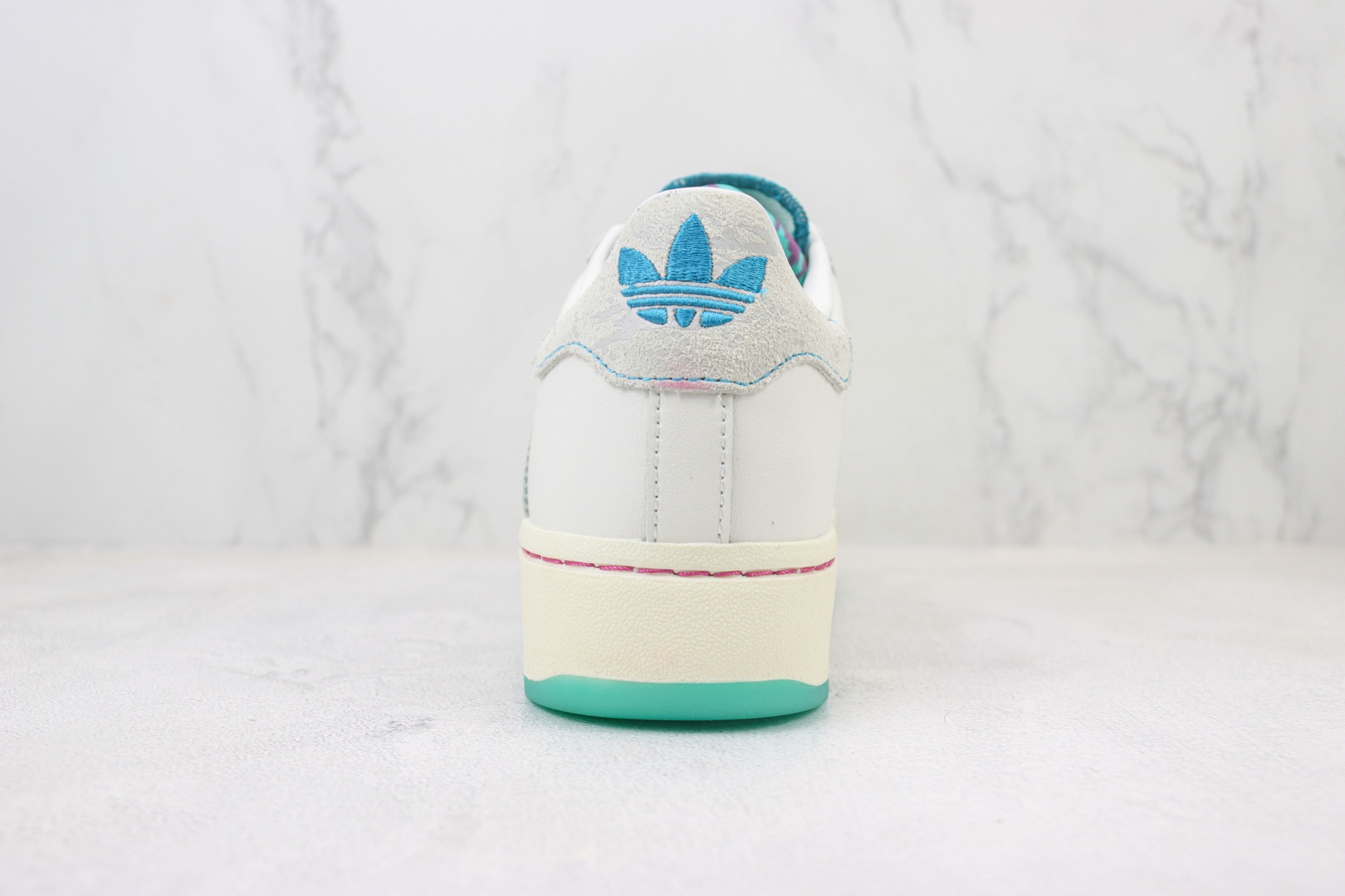 阿迪达斯adidas originals Superstar XLG纯原版本三叶草贝壳头白灰绿板鞋 莆田阿迪达斯工厂 货号：ID1140